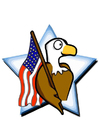 amerikansk flagga med örn