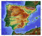 Spanien - topografisk karta