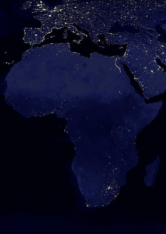 Foto Jorden pÃ¥ natten - urbaniserade omrÃ¥den, Afrika