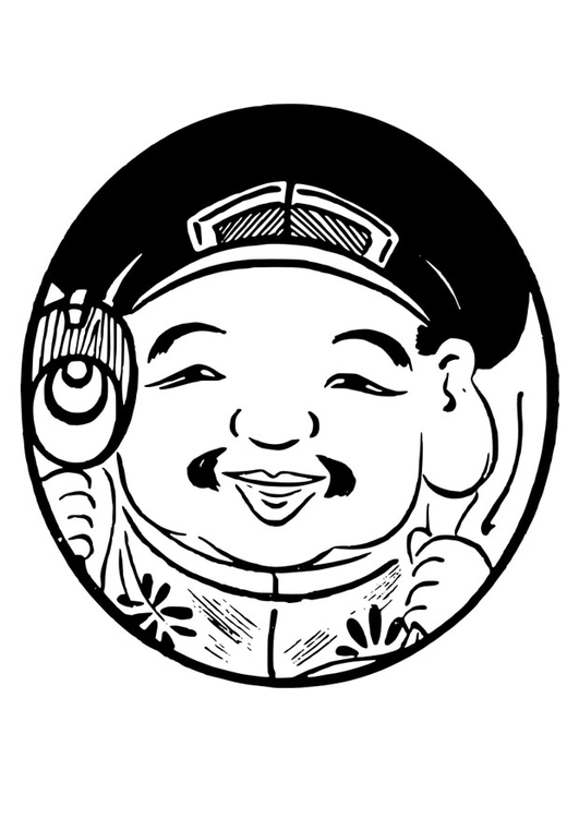 Målarbild asiatisk Figur