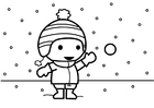 F�rgl�ggningsbilder att kasta snöbollar