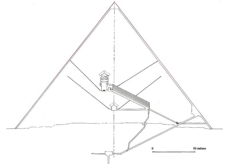 Målarbild Cheopspyramiden i Giza