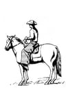 F�rgl�ggningsbilder cowboy till häst