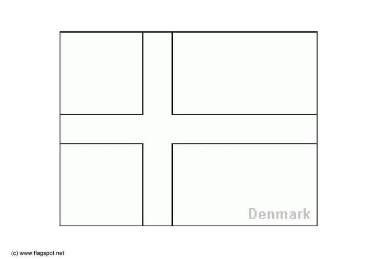 Målarbild Dansk flagga