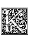 F�rgl�ggningsbilder  dekorativt alfabet - K