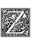 F�rgl�ggningsbilder  dekorativt alfabet - Z