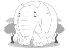 F�rgl�ggningsbilder elefant