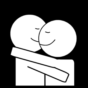 Målarbild en kram