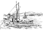 F�rgl�ggningsbilder fiskebåt