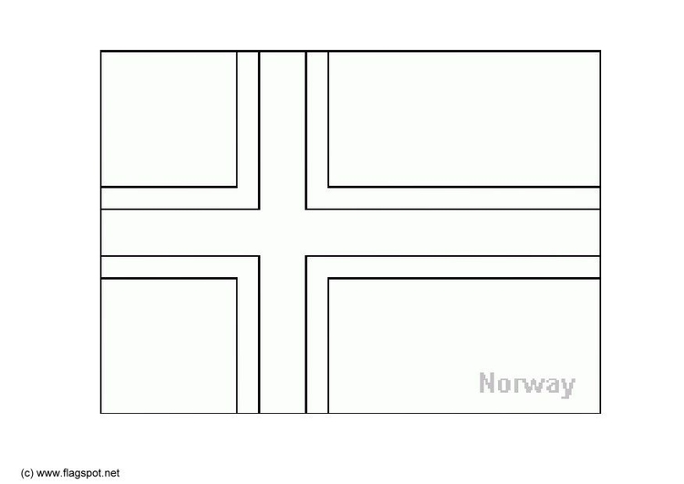 Målarbild Flagga frÃ¥n Norge