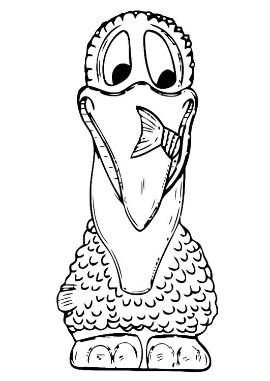 Målarbild framsidan av en pelikan