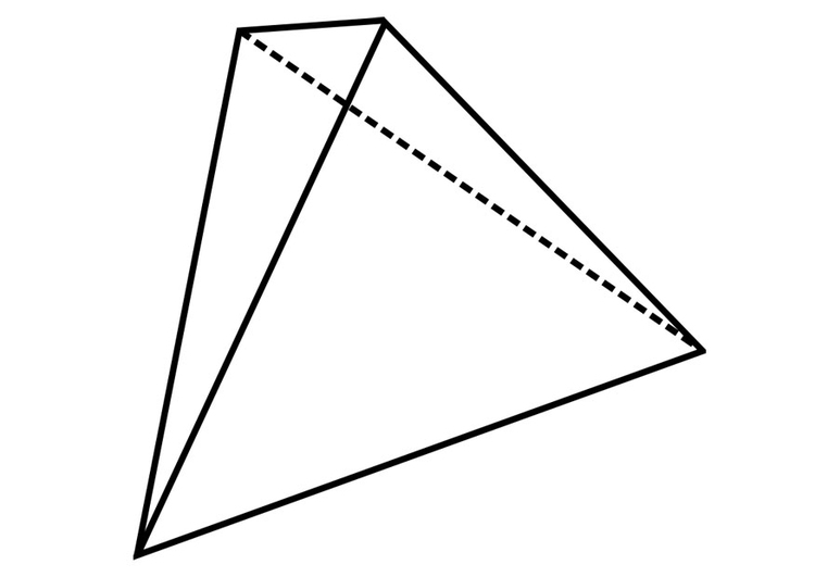 Målarbild geometrisk figur - tetraeder
