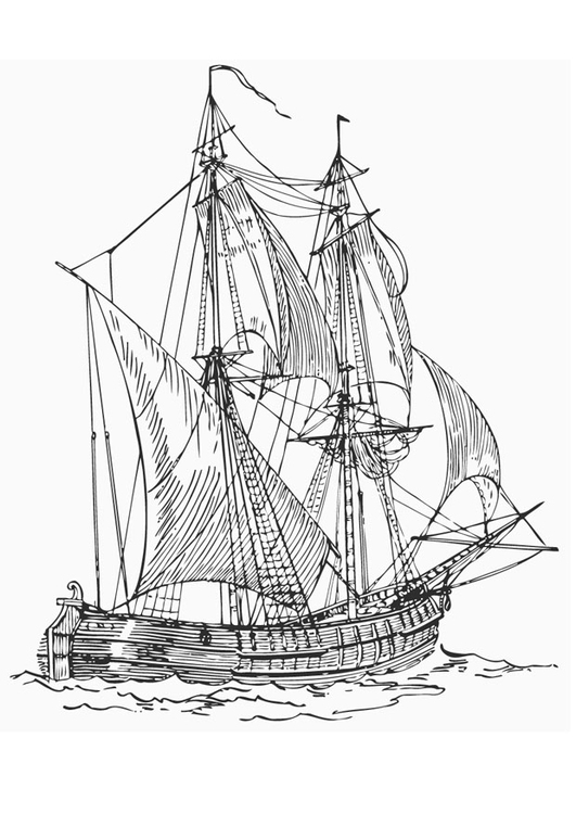 Målarbild handelsfartyg - Billander
