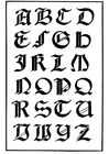 F�rgl�ggningsbilder italiensk gotisk skrift