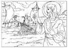 F�rgl�ggningsbilder Jesus gör ett under -  fiskefångsten