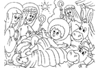 F�rgl�ggningsbilder julkrubba - Jesu födelse