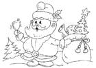 F�rgl�ggningsbilder jultomten med paket