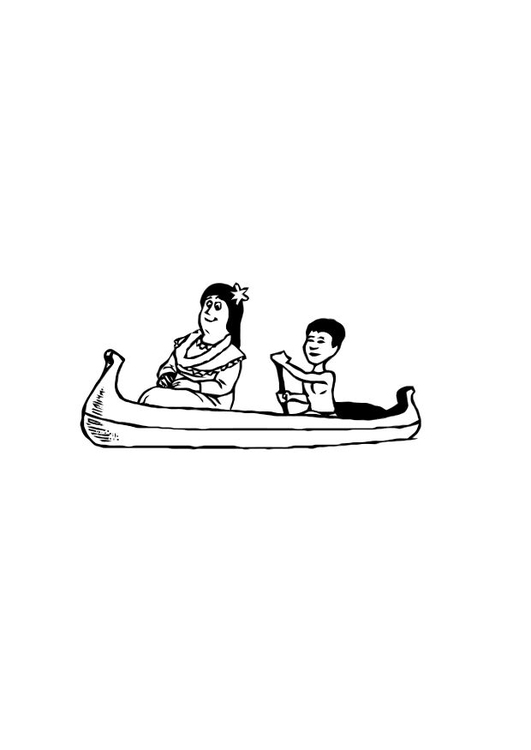 Målarbild kanot