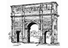 F�rgl�ggningsbilder Konstantins triumfbåge, Rom