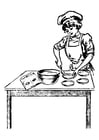 F�rgl�ggningsbilder kvinnlig kock