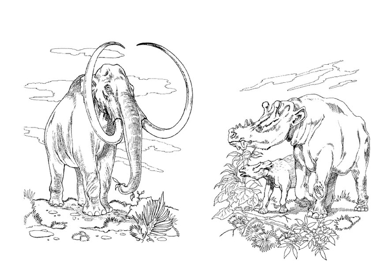 Målarbild lÃ¥nghÃ¥rig mammut