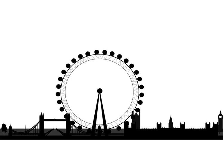 Målarbild London silhuett 
