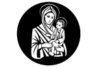 F�rgl�ggningsbilder Maria och Jesus