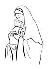 F�rgl�ggningsbilder Maria och Jesus