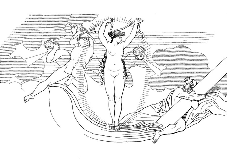Målarbild Odysseus - Neptun startar stormen