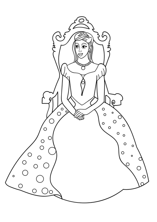 Målarbild prinsessa pÃ¥ tronen