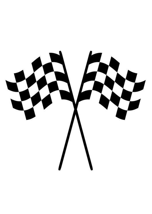 Målarbild racingflaggor