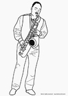 F�rgl�ggningsbilder saxofonist