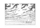 F�rgl�ggningsbilder segelbåt vid kusten