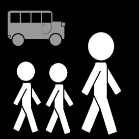 Målarbild skolutflykt - buss