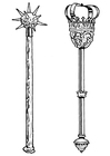 F�rgl�ggningsbilder svärd och spira