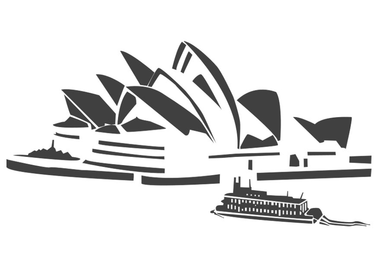 Målarbild Sydneys operahus