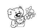 F�rgl�ggningsbilder teddybjörn med blommor