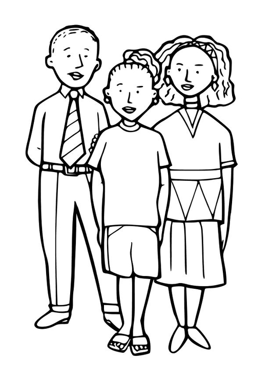 Målarbild tre barn