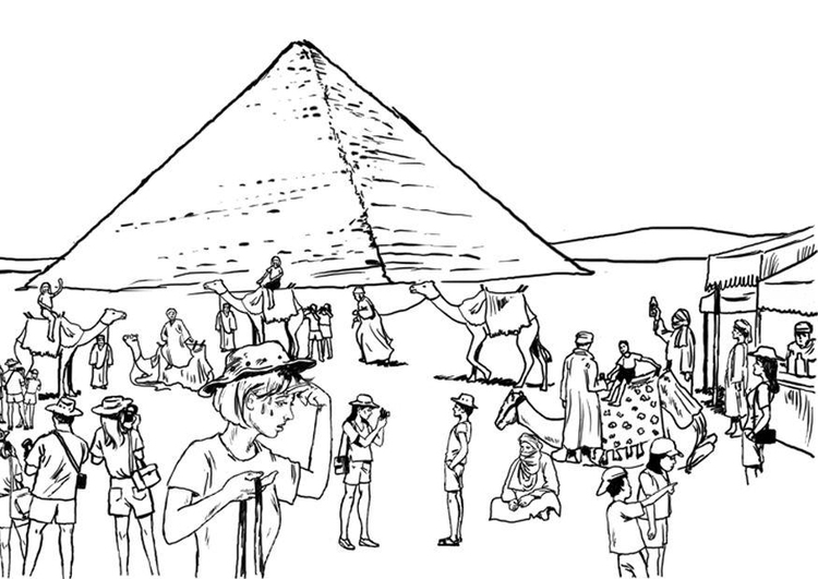 Målarbild turism i Egypten