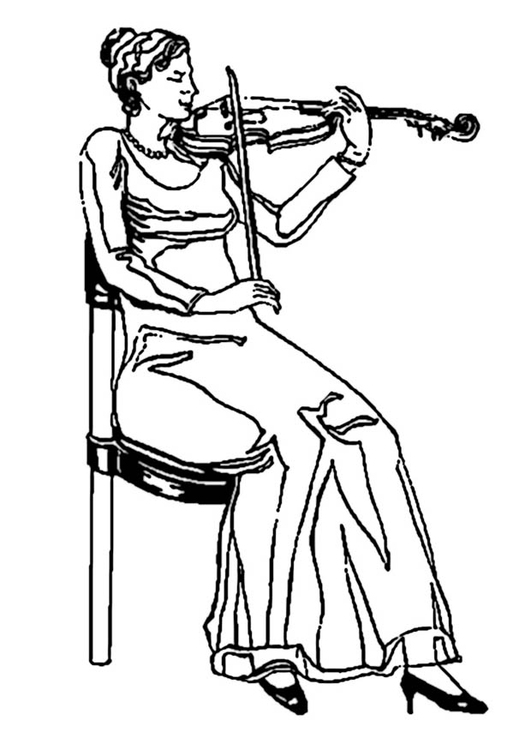 Målarbild violinist