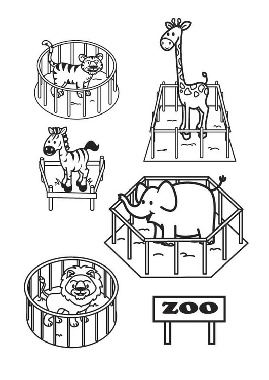 Målarbild Zoo- zoologisk trÃ¤dgÃ¥rd