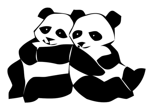 Målarbild pandor