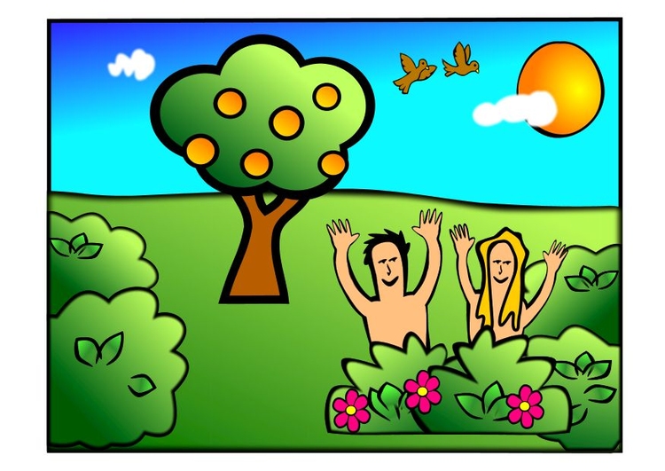 bild Adam och Eva - lyckliga