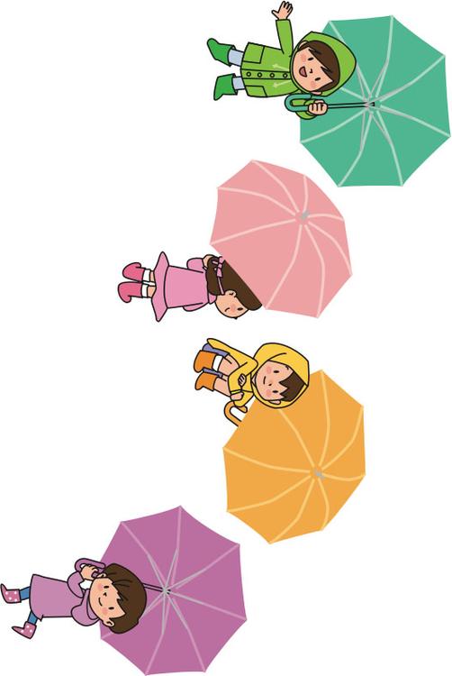 barn med paraplyn
