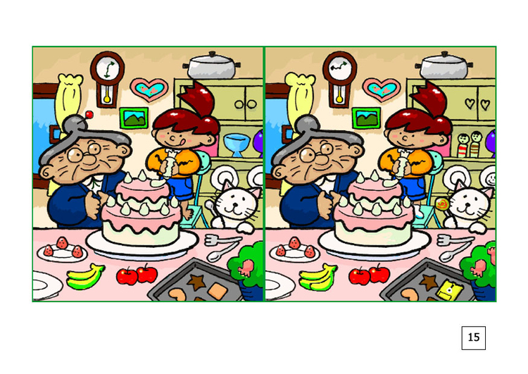 bild finn skillnaden - att baka en kaka