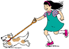 gå ut med hunden