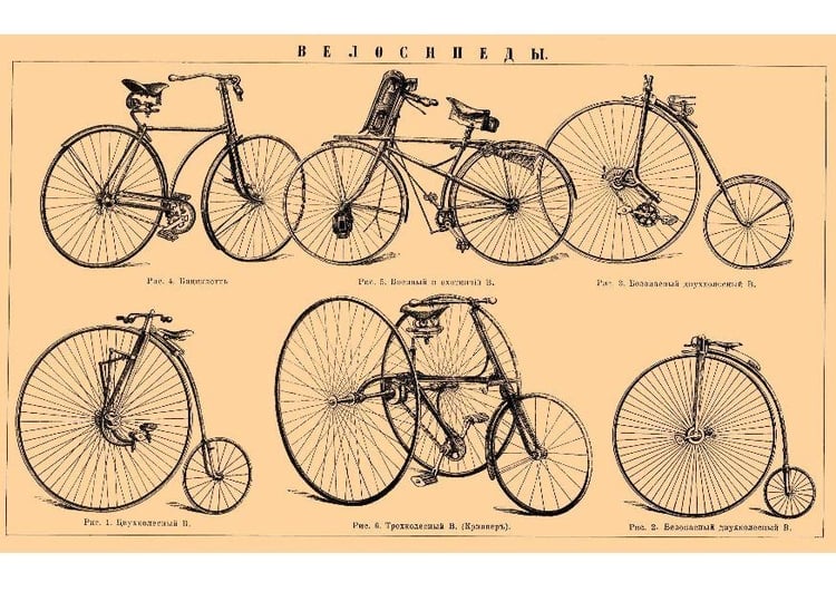 bild gammaldags cyklar