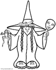 Målarbild halloweenhäxa