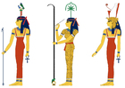 bild hathor, seshat och mut