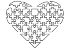 Målarbild hjärta som puzzel